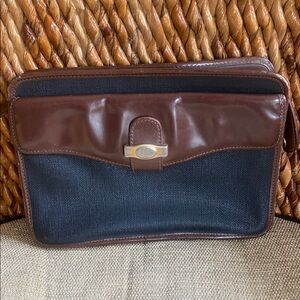 Dunhill Brown and Black Leather Briefcase with Elegant Design